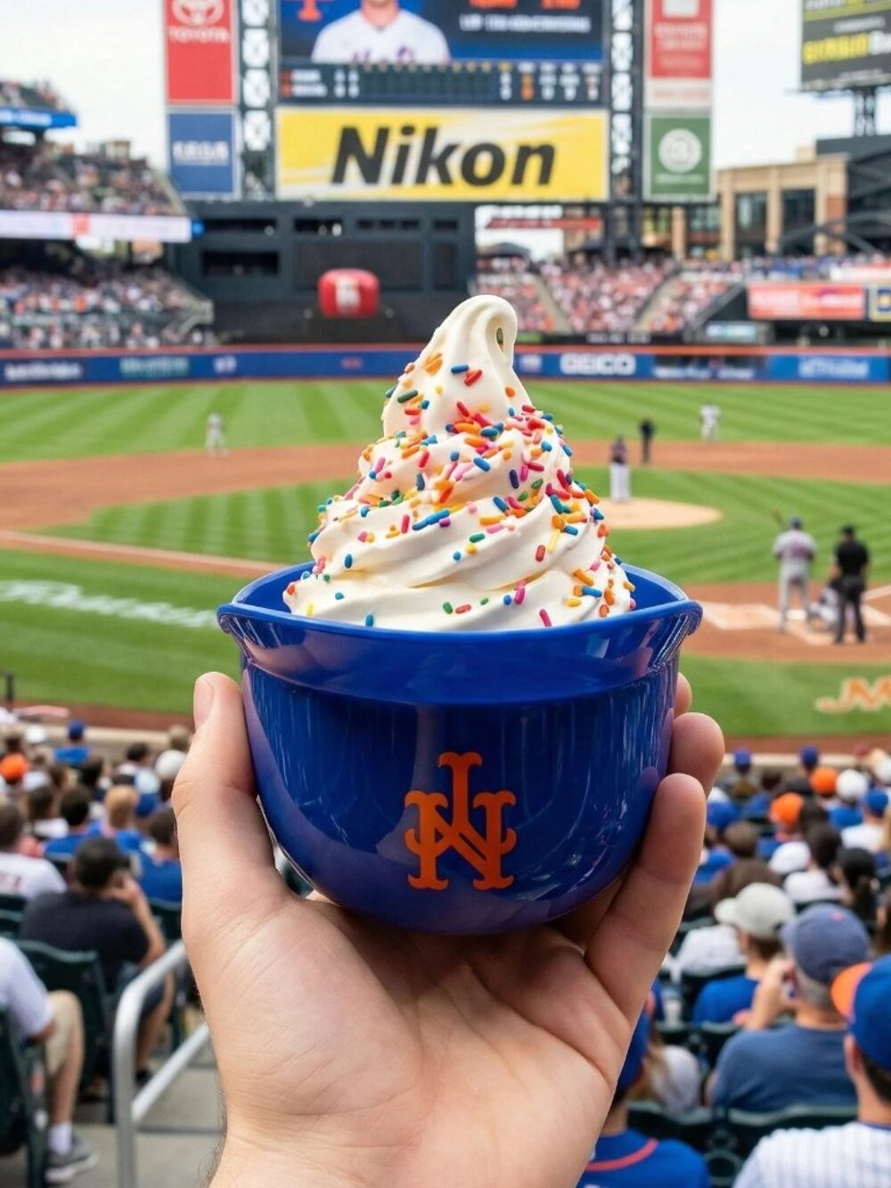 New York Mets Mini Baseball Helmet 8oz Ice Cream Sundae Cup